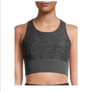 AVIA Womens Sports Bra Size Large 12-14 Gray Black Medium Support New